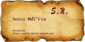 Solcz Mária névjegykártya
