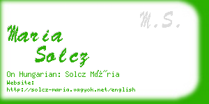 maria solcz business card